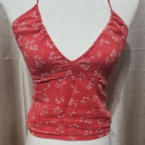 Abercrombie & Fitch Red Ruched Camisole Top